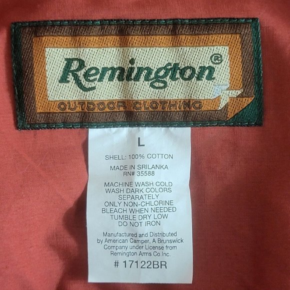 Remington Shirt Mens Large Sienna Brown Long Sleeve Button Down Casual Roll Tab - Picture 12 of 12